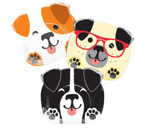 Creative Converting Hundeparty-Teller in Hundeform, 23 cm | 8 Stück