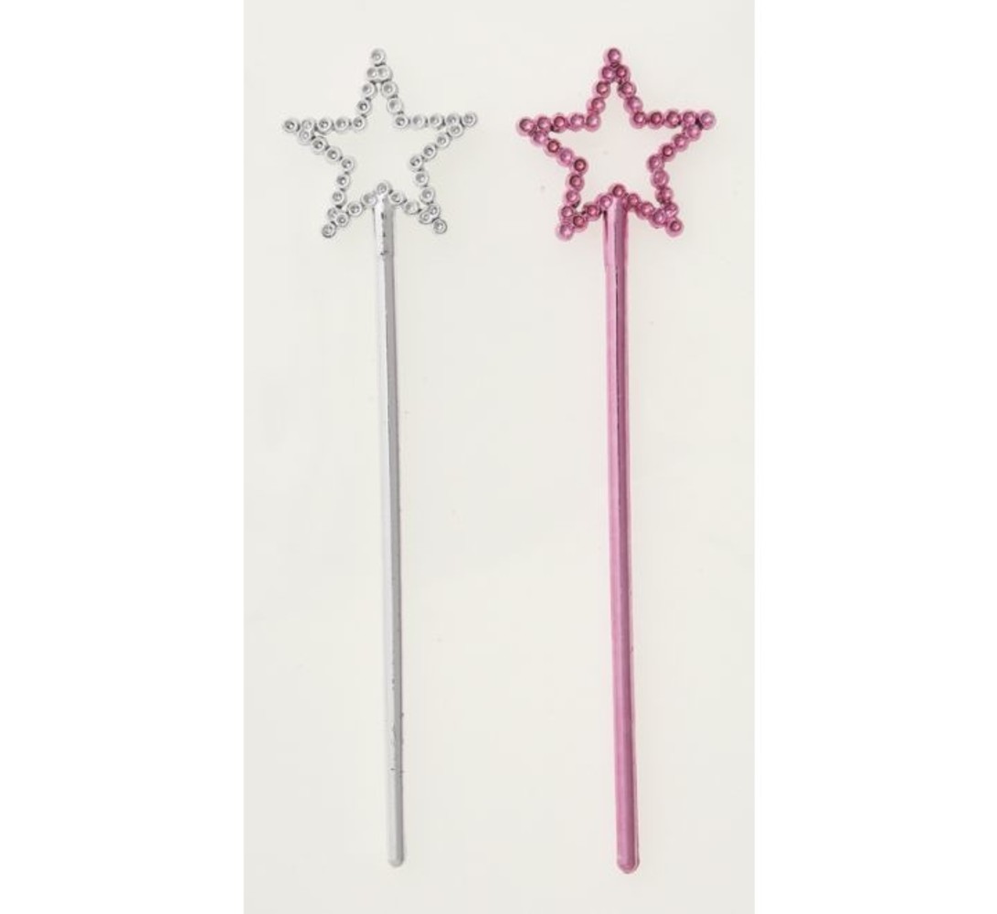 Unique Party Baguette magique de princesse miniature argentée et rose | 8 pièces