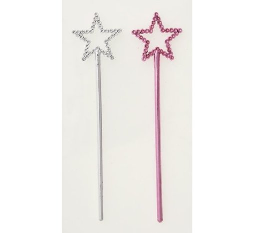 Unique Party Baguette magique de princesse miniature argentée et rose | 8 pièces