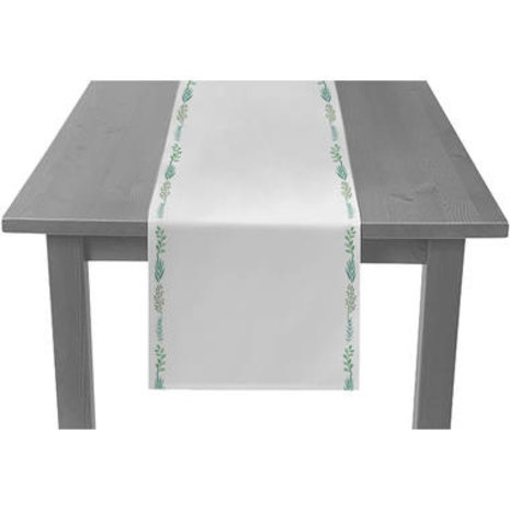 Folat Tafelloper Wit met bladeren 240x35cm | per stuk Folat Tafelloper Wit met bladeren 240x35cm | per stuk