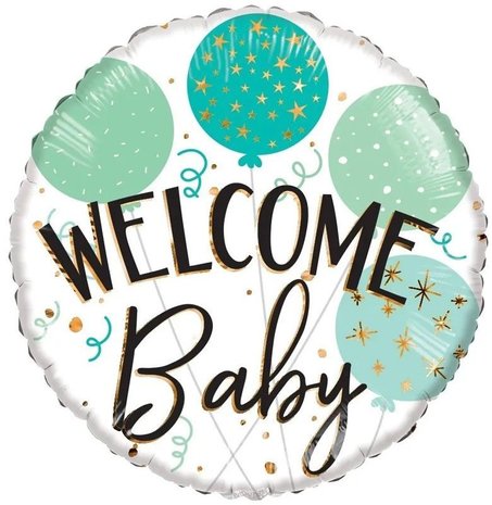 Heliumballon „Willkommen Baby“ | rund, 45 cm