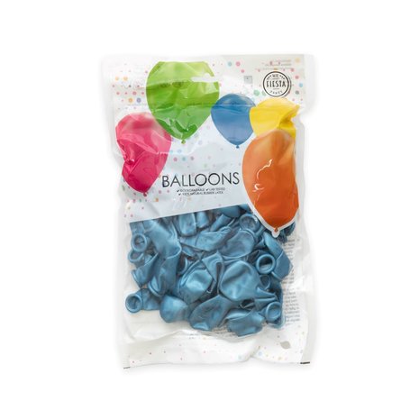 WeFiesta Blaue Chromballons, 13 cm | 100 Stück