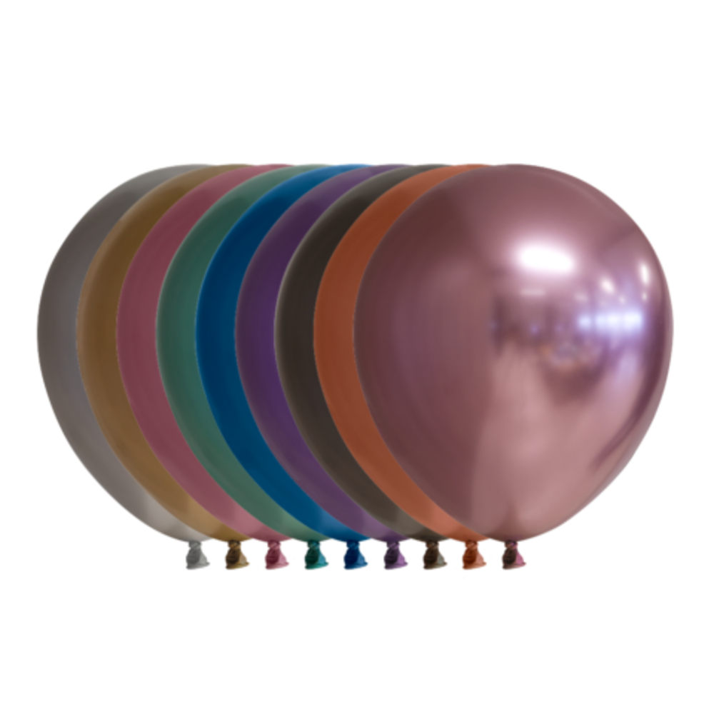 WeFiesta Multi-colored chrome balloons 13cm | 100 pieces