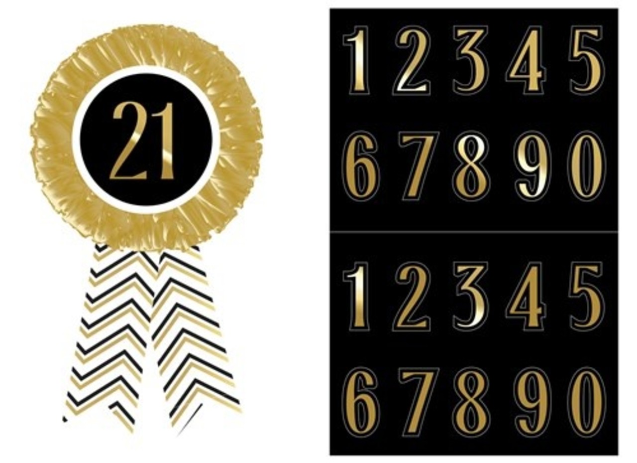 Haza - Witbaard Rozet leeftijden Goud | per stuk