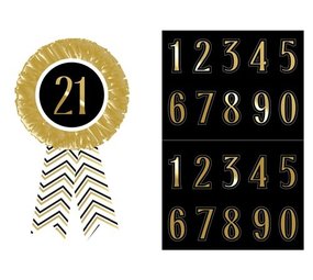 Haza - Witbaard Rozet leeftijden Goud | per stuk Haza - Witbaard Rozet leeftijden Goud | per stuk