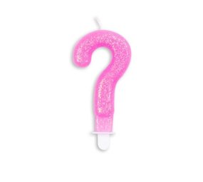 WeFiesta Kaarsje Vraagteken Roze | 8cm WeFiesta Kaarsje Vraagteken Roze | 8cm