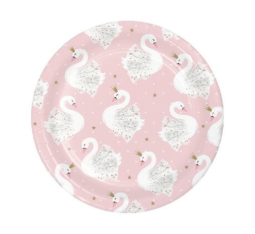 Creative Converting Borden Zwaan 18cm | 8 stuks Creative Converting Borden Zwaan 18cm | 8 stuks