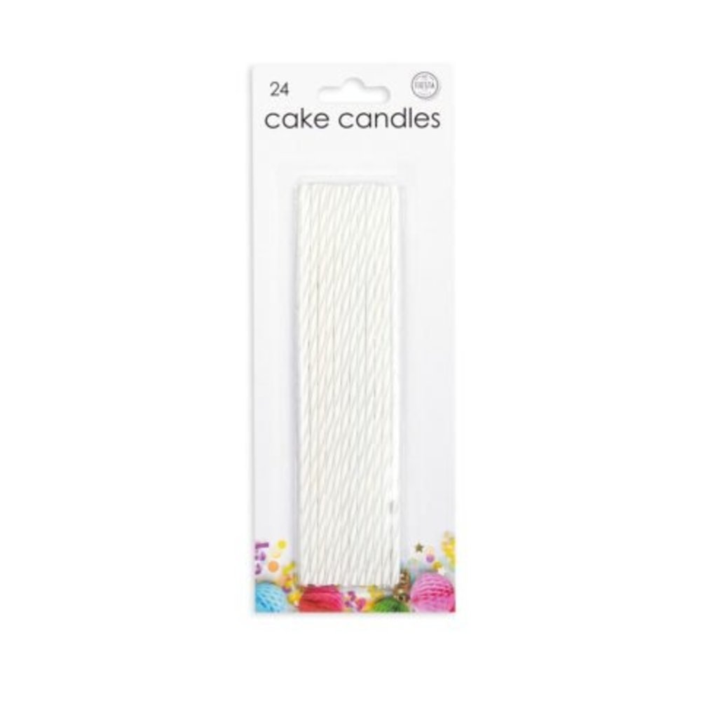 WeFiesta Bougies à gâteau blanches XL | 24 pièces