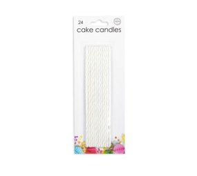 WeFiesta Cake Candles White XL | 24 pieces