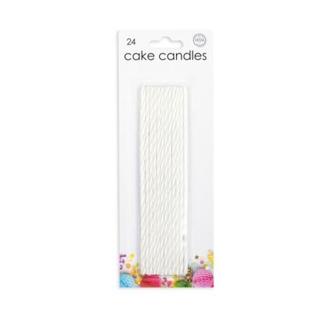 WeFiesta Cake Candles White XL | 24 pieces