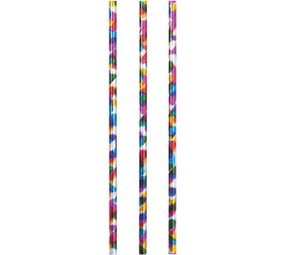 Creative Converting Pailles en aluminium arc-en-ciel 20 cm | 24 pièces