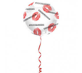 Folat Heliumballon Huggs & Kisses 45cm | pro Stück