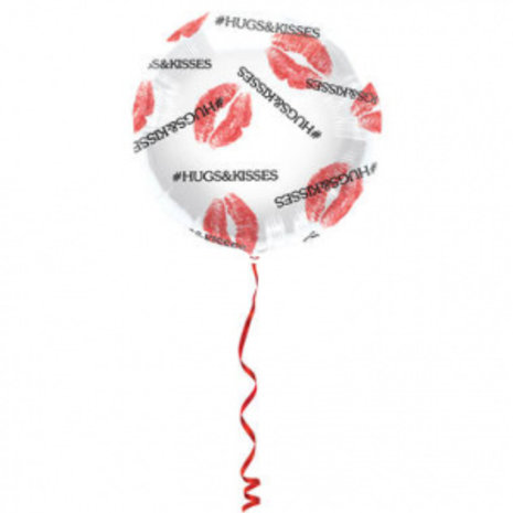 Folat Heliumballon Huggs & Kisses 45cm | per stuk Folat Heliumballon Huggs & Kisses 45cm | per stuk