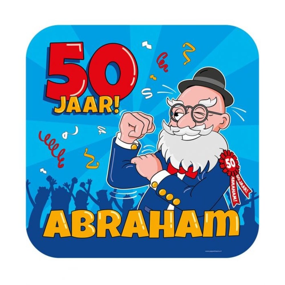 Paper Dreams Plaque de porte Abraham Cartoon 50 ans 50 cm | à l'unité