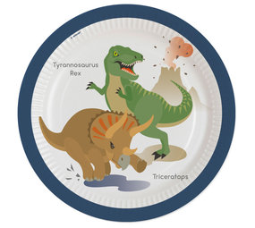 Riethmüller Assiettes Dinosaures Joyeux 23 cm | 8 pièces