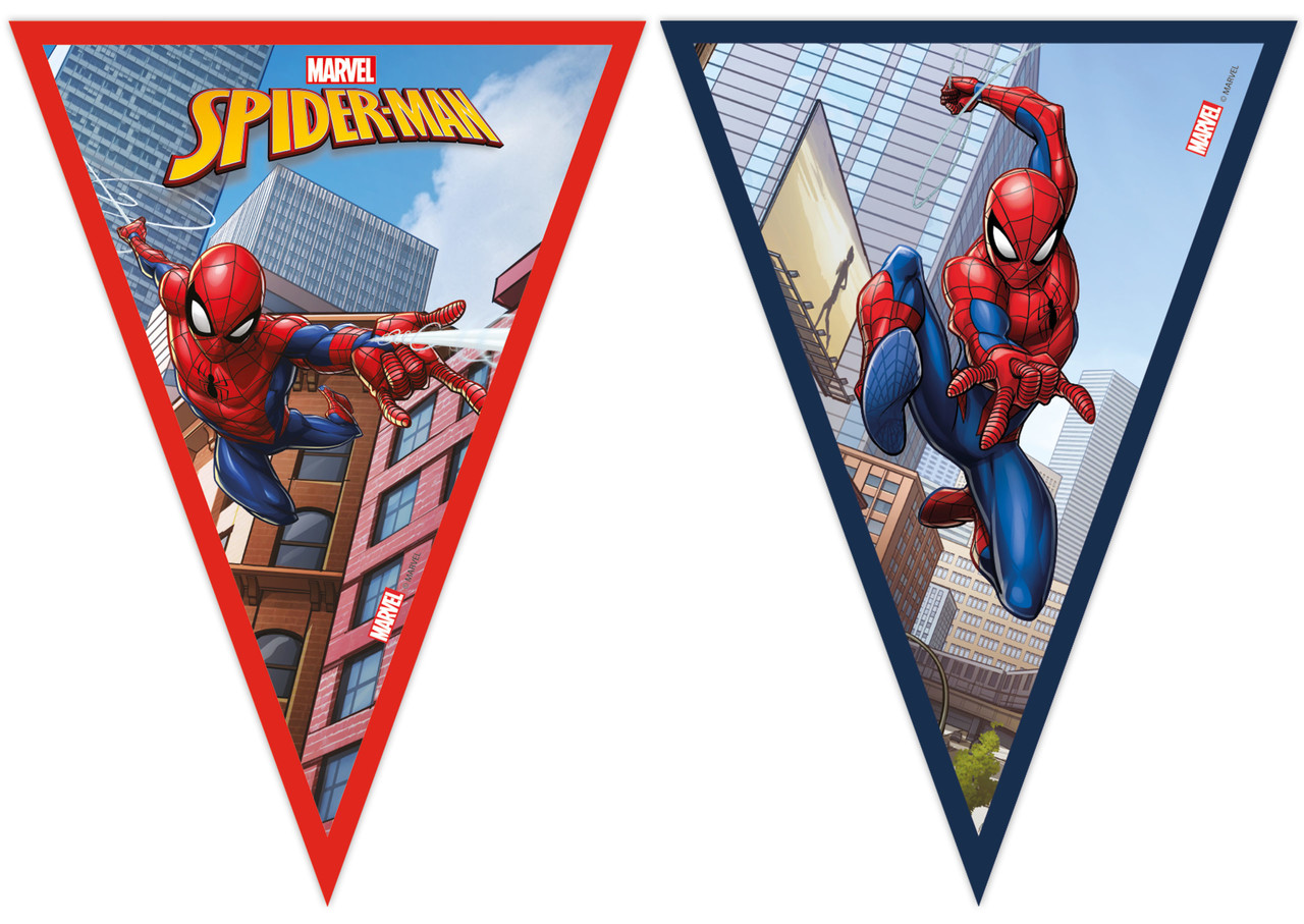 Procos Party Guirlande de drapeaux Spider-Man, justicier masqué, 2,3 mètres | à l'unité