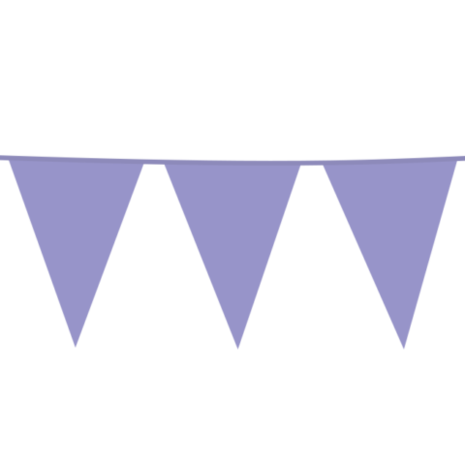 WeFiesta XL lilac plastic flag garland | 10 meters