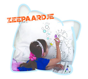 Happy Pillow Happy Pillow Kussensloop DIY Zeepaardje 69x58cm | per stuk Happy Pillow Happy Pillow Kussensloop DIY Zeepaardje 69x58cm | per stuk