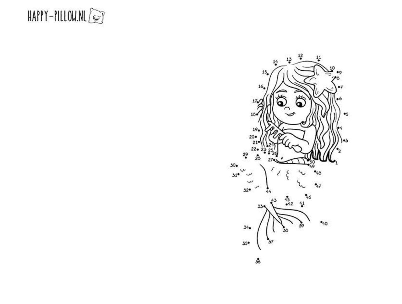 Happy Pillow Taie d'oreiller sirène joyeuse à faire soi-même 69 x 58 cm | à l'unité