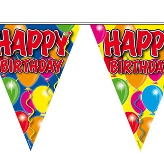Fissaly® Verjaardag Jute Slinger Met Papieren Gouden Confetti Ballonnen Decoratie Happy Birthday Letterslinger