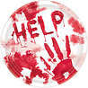 Amscan Bloody Hand Signs HELP 23cm | 8 pieces Amscan Bloody Hand Signs HELP 23cm | 8 pieces