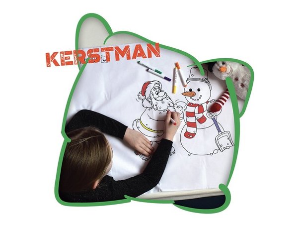 Happy Pillow Happy Pillow Kussensloop DIY Kerstman 69x58cm | per stuk
