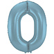 Folat Foil Balloon Number 0 Matte Pastel Blue | 86cm