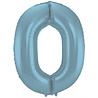 Folat Folie ballon cijfer 0 Mat Pastel Blauw | 86cm Folat Folie ballon cijfer 0 Mat Pastel Blauw | 86cm