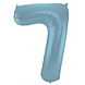 Folat Ballon en aluminium numéro 7 bleu pastel mat | 86 cm