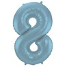 Folat Foil Balloon Number 8 Matte Pastel Blue | 86cm Folat Foil Balloon Number 8 Matte Pastel Blue | 86cm