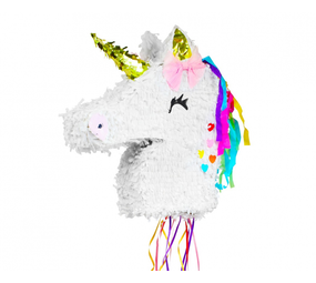 Godan Einhornkopf-Piñata zum Ziehen, 40 x 40 x 9,5 cm | pro Stück