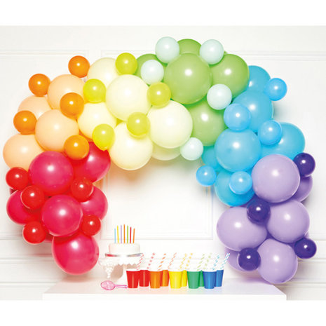 Riethmüller DIY Regenbogen-Ballonbogen in verschiedenen Farben | Set mit 78 Ballons