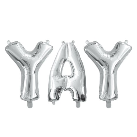 WeFiesta Ensemble de ballons en aluminium YAY 41 cm | par ensemble