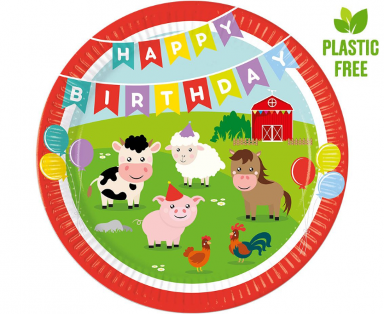 Procos Party Panneaux Animaux de la Ferme 23 cm | 8 pièces