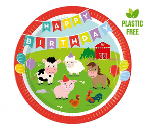 Procos Party Borden Boerderij dieren 23cm | 8 stuks Procos Party Borden Boerderij dieren 23cm | 8 stuks