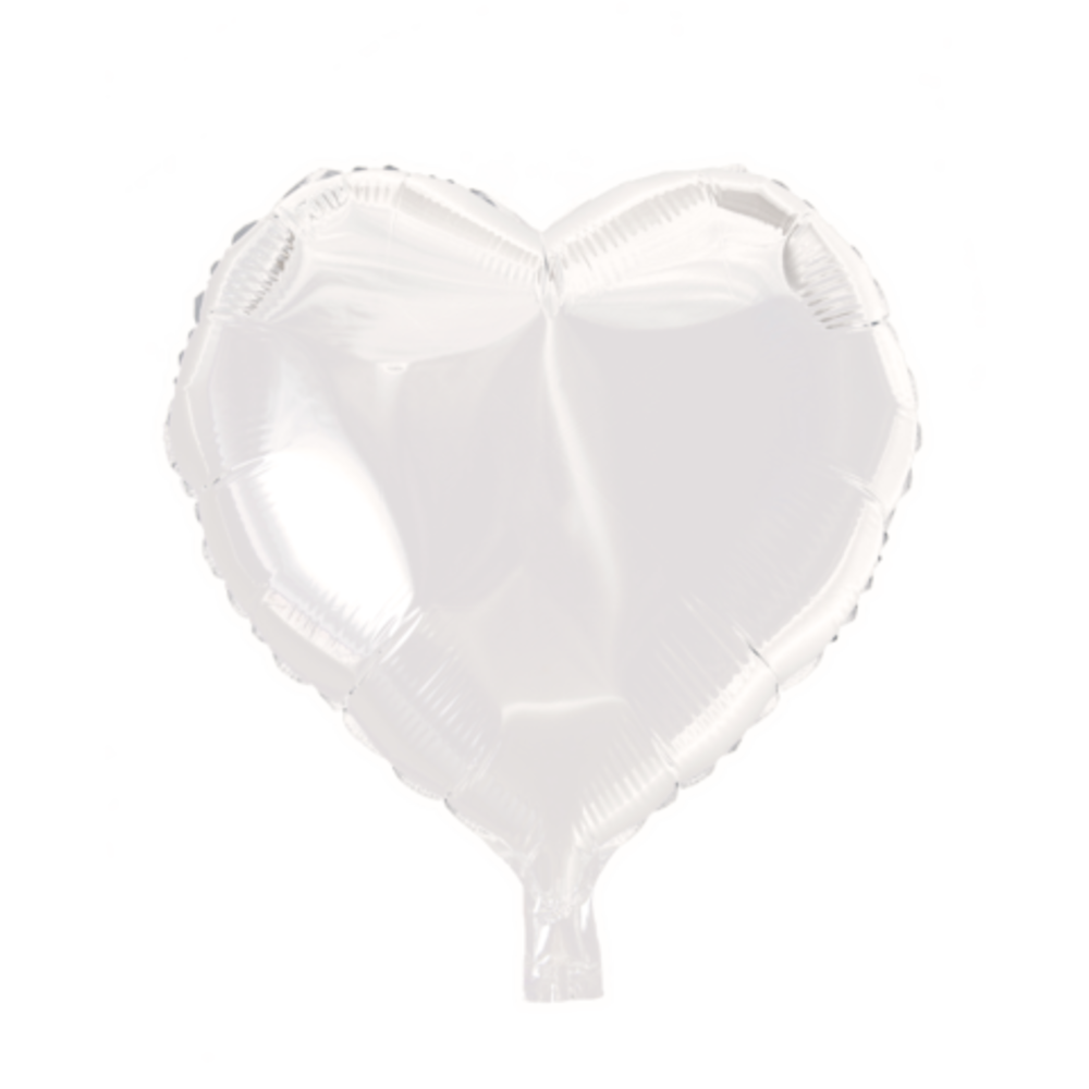Tuf-Tuf Ballon gonflé à l'hélium en forme de cœur blanc | 45 cm