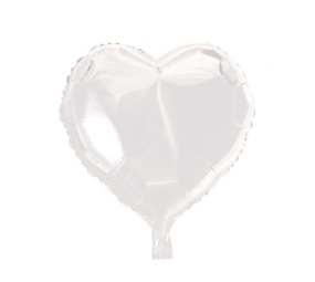 Tuf-Tuf Weißer Herz-Heliumballon | 45 cm