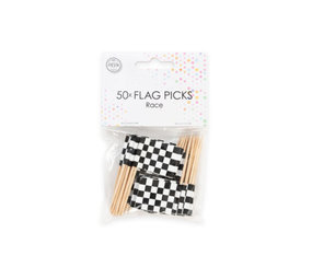 WeFiesta Piquets de drapeaux de course | 50 pièces