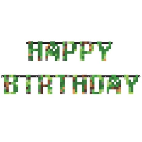 Amscan TNT Minecraft Party Happy Birthday Letter Garland 170x25cm | per piece