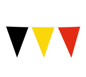 WeFiesta Vlaggenlijn zwart-geel-rood XL | 10 meter WeFiesta Vlaggenlijn zwart-geel-rood XL | 10 meter