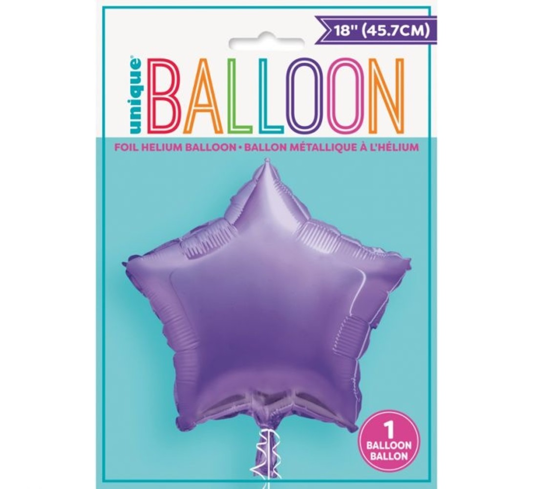 WeFiesta Ballon à l'hélium étoile lavande métallisée | 45 cm