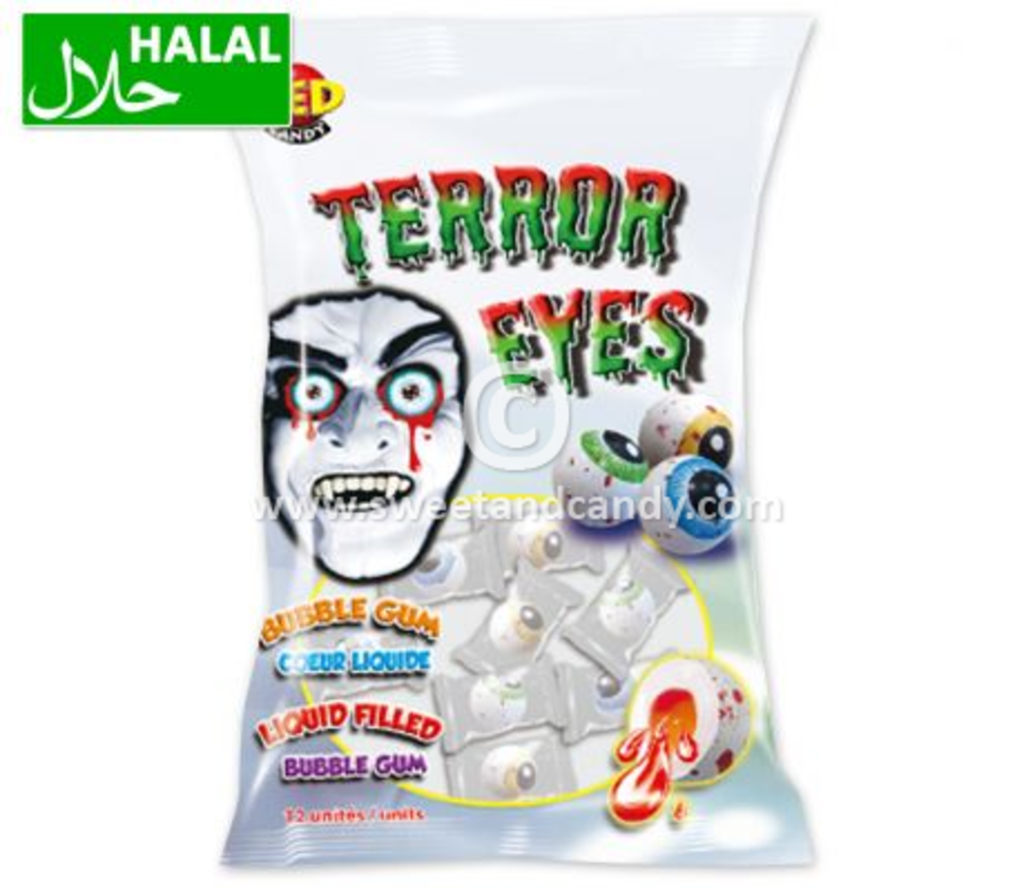 Terror eyes halloween kauwgom | 12 stuks per zakje Terror eyes halloween kauwgom | 12 stuks per zakje