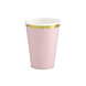 Partydeco Mug rose clair à bord festonné doré | Lot de 6