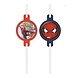 Procos Party Spider-Man Crime Fighter Strohhalme 21 cm | 4 Stück