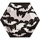 Unique Party Fledermaus-Platten, schwarz-silber, 18 cm | 8 Stück