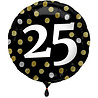 Folat Heliumballon Schwarz/Gold 25 Jahre 45 cm | pro Stück