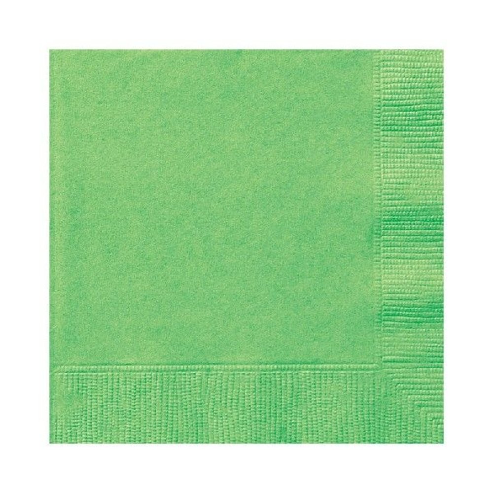Unique Party Lime Groene Servetten 25x25cm | 20 stuks Unique Party Lime Groene Servetten 25x25cm | 20 stuks
