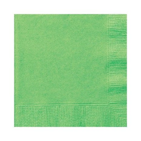 Unique Party Lime Groene Servetten 25x25cm | 20 stuks Unique Party Lime Groene Servetten 25x25cm | 20 stuks