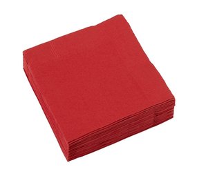 Unique Party Rode Servetten 25x25cm | 20 stuks