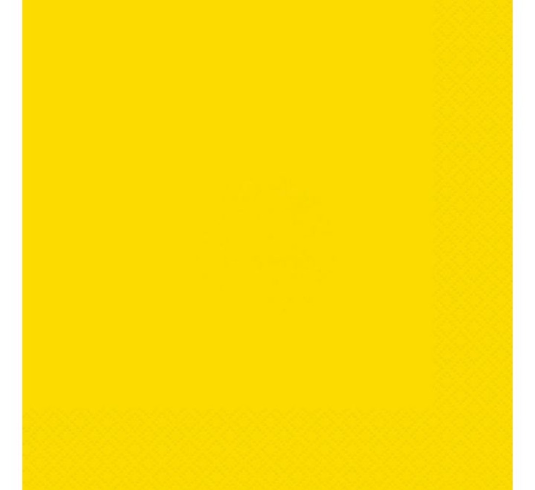 Unique Party Gele Servetten 25x25cm | 20 stuks